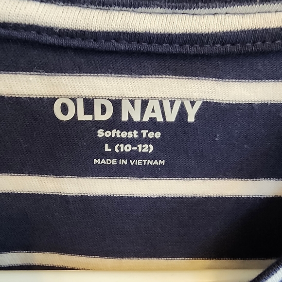 Old Navy Girl's Navy Striped Shirt - Picture 4 of 5
